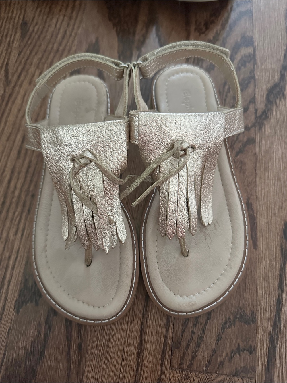 Elephantito Metallic Gold Fringe Toddler Sandals